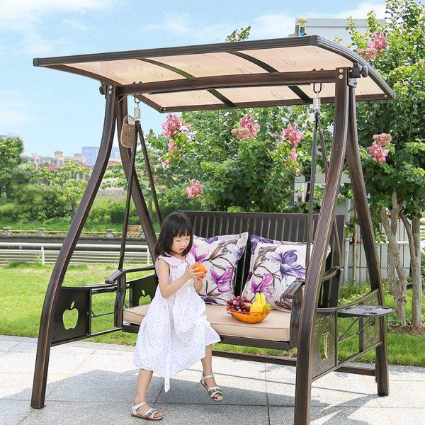 户外秋千摇椅室外院子庭院悬挂太阳能网红花园吊椅铸铝双人秋千椅,淘宝优惠券,粉丝福利购,淘宝优惠卷