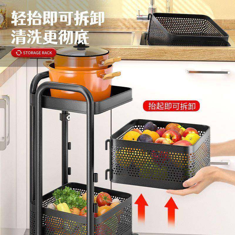 厨房多功能旋转式新款置物架收纳架不锈钢多层蔬菜储物架调料架,淘宝优惠券,粉丝福利购,淘宝优惠卷