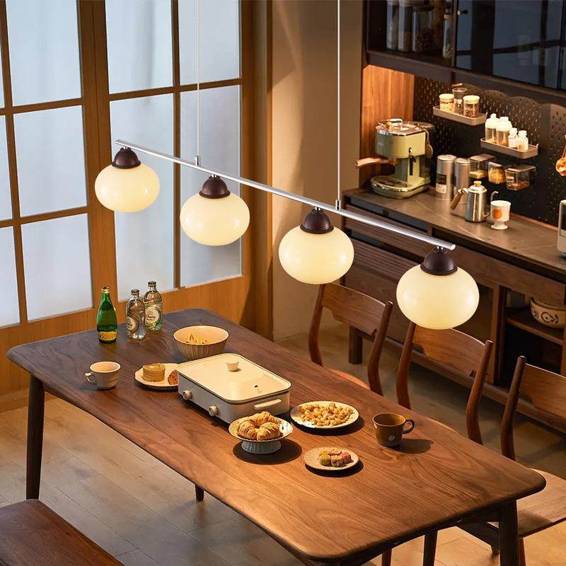 中古风柿子吊灯餐厅吧台灯法式复古饭厅餐桌灯感一字长条灯具,淘宝优惠券,粉丝福利购,淘宝优惠卷