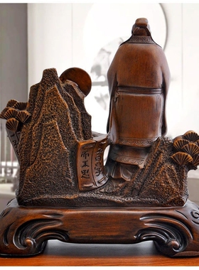 树脂仿木质办公室笔筒工艺品摆件 雕塑孔子圣象笔筒节日礼品