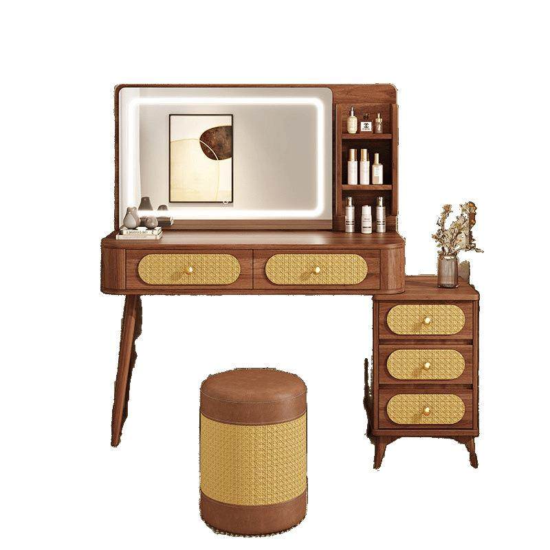 2025新款主卧高档次中古风梳妆台卧室现代简约小型化妆桌斗柜一体,淘宝优惠券,粉丝福利购,淘宝优惠卷