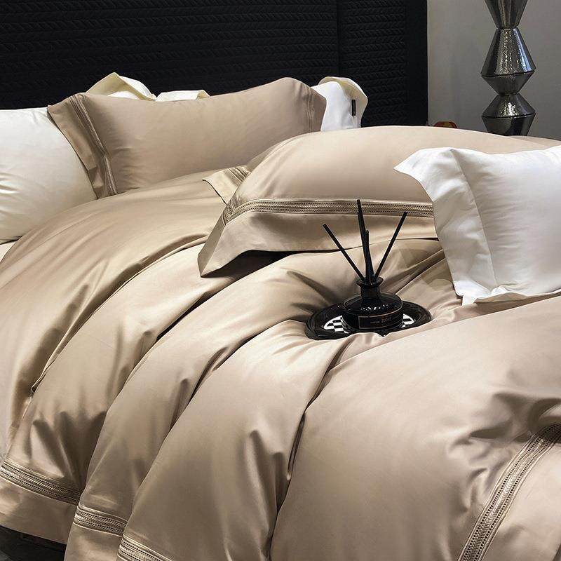 高档轻奢意式120S匹马棉四件套纯色简约婚庆结婚备婚套件裸睡床品,淘宝优惠券,粉丝福利购,淘宝优惠卷