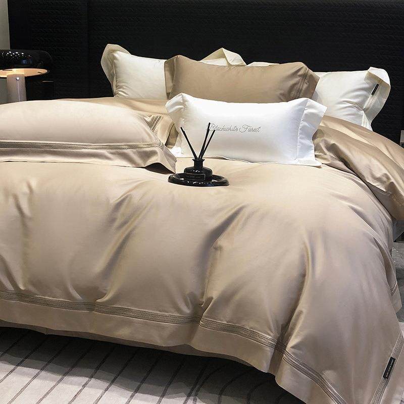 高档轻奢意式120S匹马棉四件套纯色简约婚庆结婚备婚套件裸睡床品,淘宝优惠券,粉丝福利购,淘宝优惠卷