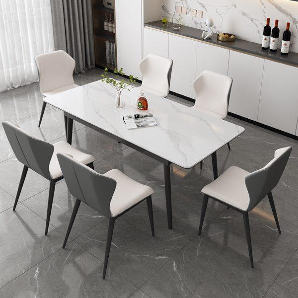 意式可伸缩岩板餐桌椅多功能电磁炉现代简约小户型家用长方形饭桌,淘宝优惠券,粉丝福利购,淘宝优惠卷
