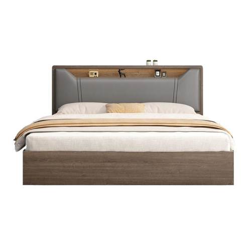 床实木床1米8双人床卧室床出租房用软包床1.5m储物床1米2单人床架 - 图3