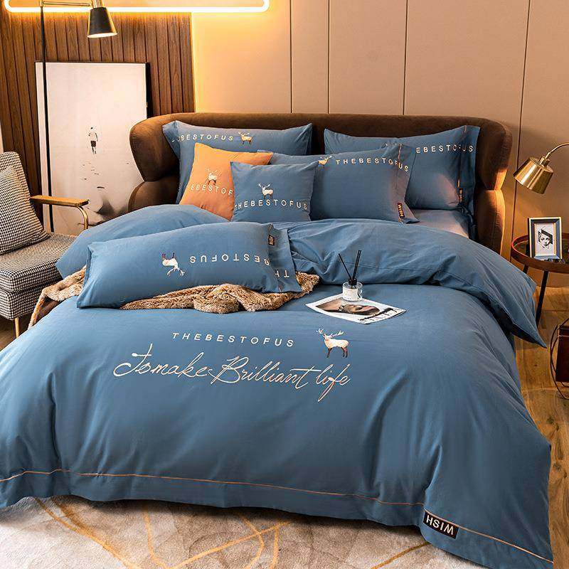 高档100支纯棉磨毛四件套秋冬季加厚保暖全棉刺绣高级感床单被套,淘宝优惠券,粉丝福利购,淘宝优惠卷