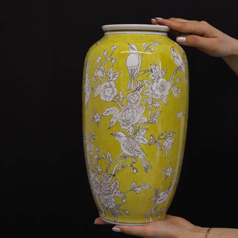 新中式陶瓷花瓶青花瓷高级感萝卜瓶彩色客厅家居摆件鲜花瓶插花器,淘宝优惠券,粉丝福利购,淘宝优惠卷