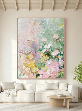 奶油风花卉抽象纯手绘油画