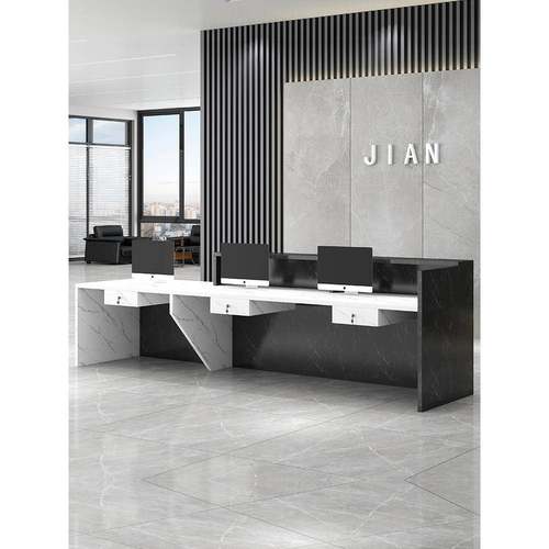 诗季木歌前台接待台迎宾咨询台收银吧台办公室前台办公桌非烤漆 - 图2