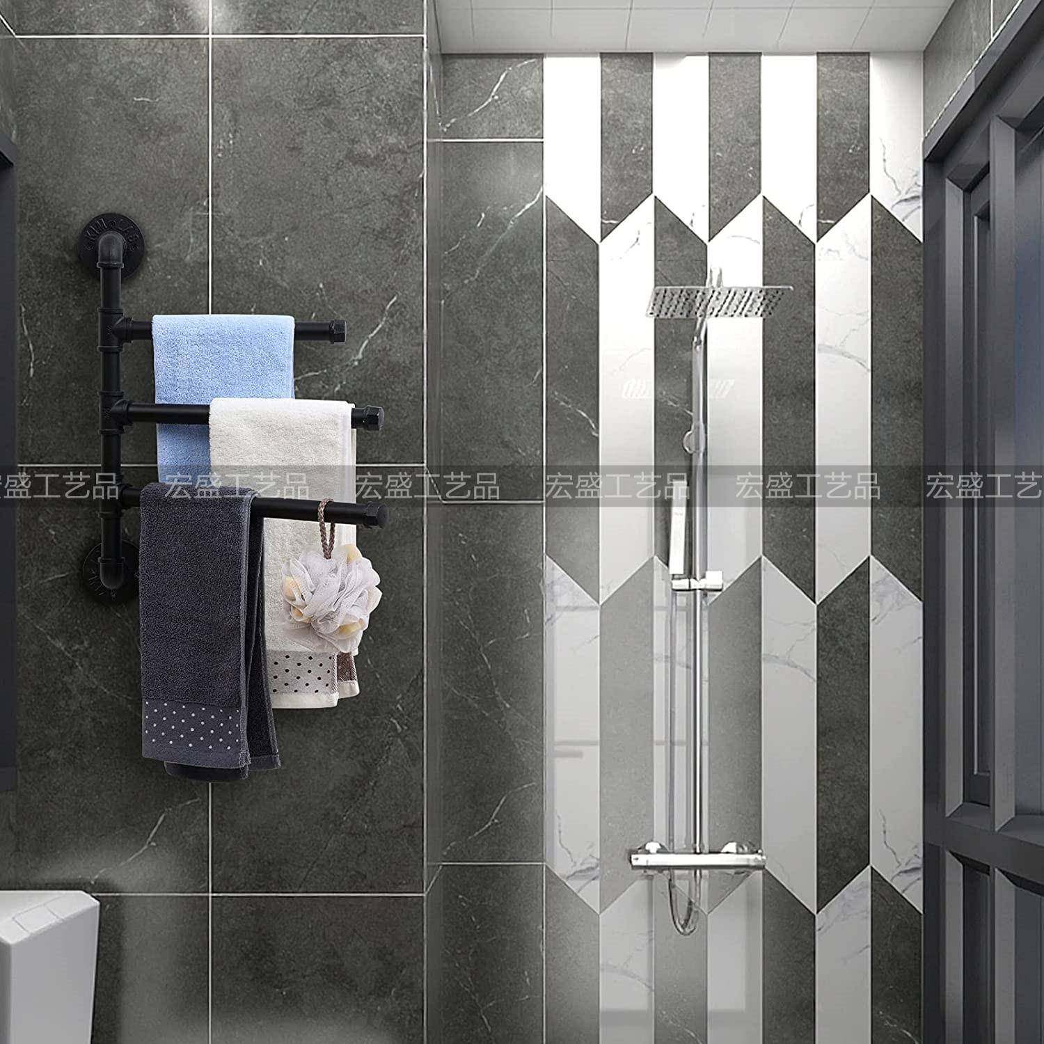 壁挂浴室旋转毛巾架杆浴室挂件浴巾架铁艺毛巾收纳置物架,淘宝优惠券,粉丝福利购,淘宝优惠卷