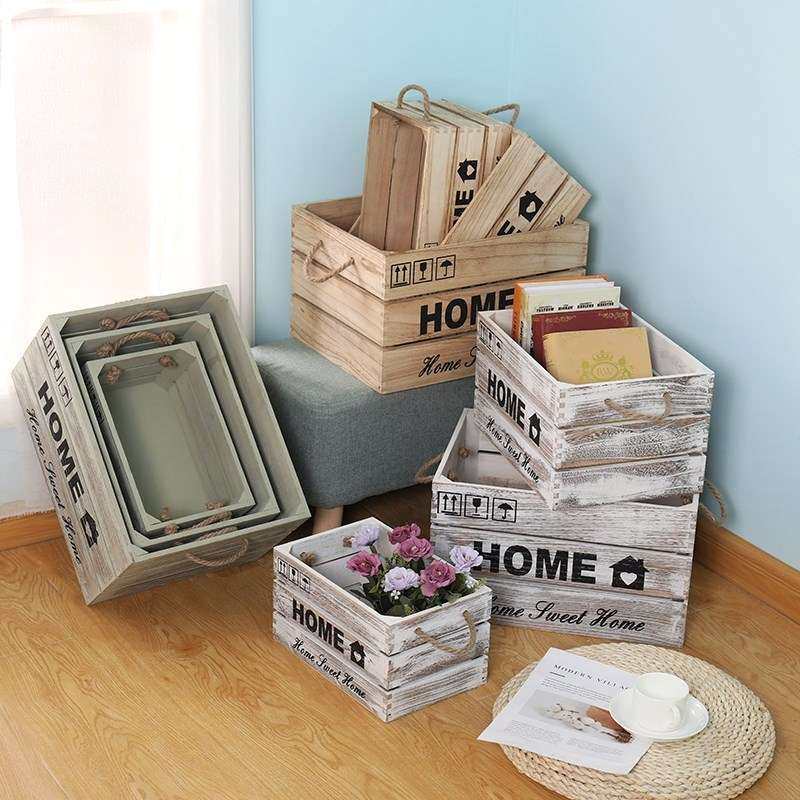 木质储物收纳箱木条箱复古做旧收纳箱水果箱花箱陈列装饰杂物木箱,淘宝优惠券,粉丝福利购,淘宝优惠卷