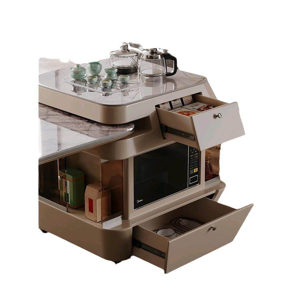 意式岩板岛台餐桌一体伸缩带电磁炉轻奢家用客厅多功能岛台餐桌,淘宝优惠券,粉丝福利购,淘宝优惠卷