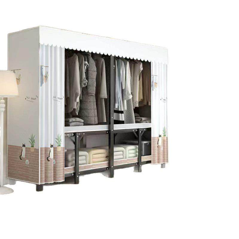免安钢装一体简易组ZGP装卧室柜家用布衣加厚结出实耐用折叠全架,淘宝优惠券,粉丝福利购,淘宝优惠卷