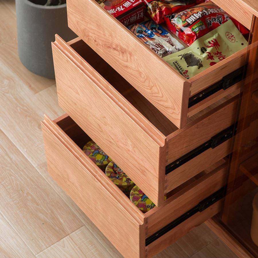 日式全实无木餐边柜家用小户樱桃木一型体地吧台边柜收纳物柜储落,淘宝优惠券,粉丝福利购,淘宝优惠卷