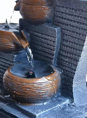 创意几何新款流水摆件桌面喷泉工艺品办公室家居饰品礼品