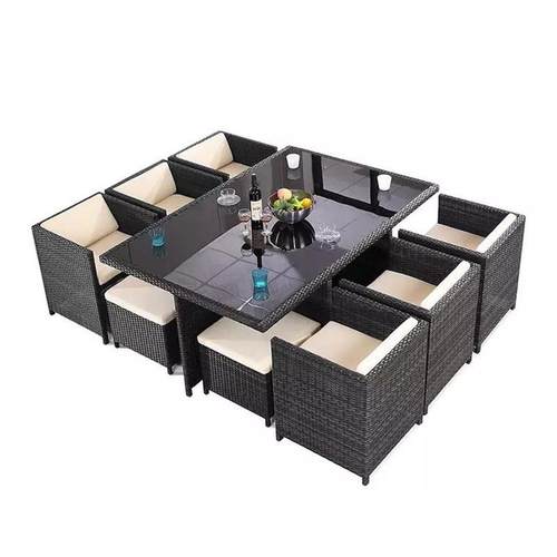 户外桌椅套室外阳台庭院藤编桌装伊洛藤编椅外家花园具酒户店别墅 - 图3