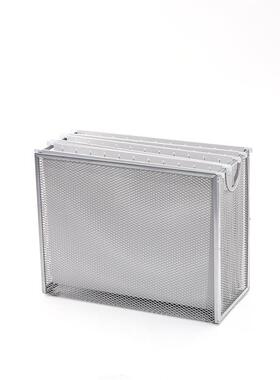 包边桌上文件盒带5个悬挂文件夹出口欧美金属网格简约文具收纳
