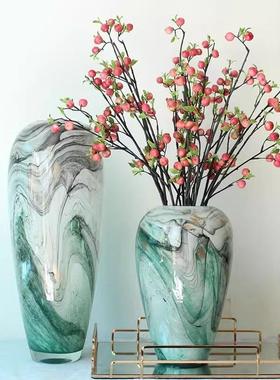 艺术客水墨画琉轻奢璃大花瓶摆件样板ali-7520间现代关餐桌装饰厅