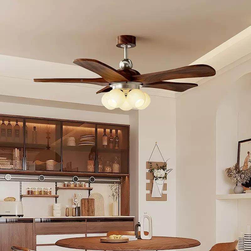 美风式古客厅风扇585灯吊灯法式中古奶油复桃木色直叶静餐厅吊音,淘宝优惠券,粉丝福利购,淘宝优惠卷