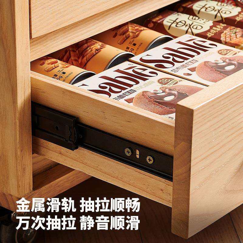 冬熊山野原木风实木五斗柜客厅餐边柜白蜡木收纳置物可移动抽屉柜,淘宝优惠券,粉丝福利购,淘宝优惠卷