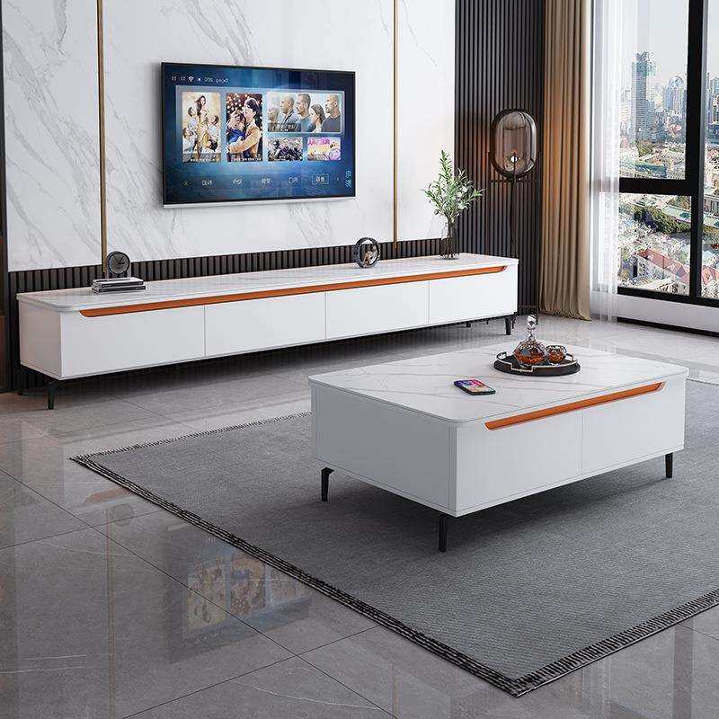 长方形岩板茶几北欧小户型轻奢网红客厅家用茶几电视柜组合收纳柜,淘宝优惠券,粉丝福利购,淘宝优惠卷