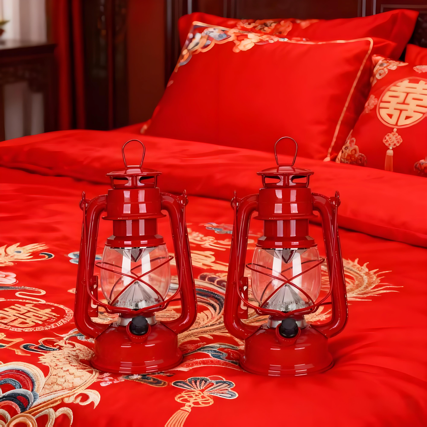 中式婚庆红马灯婚礼拍照道具乔迁搬家祈福装饰LED电子复古煤油灯,淘宝优惠券,粉丝福利购,淘宝优惠卷