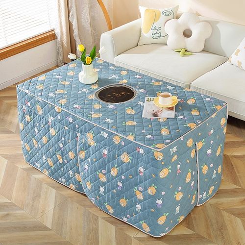 2024新款加厚烤火桌子罩套烤火桌烤火罩长方形电暖炉被取暖桌布 - 图1