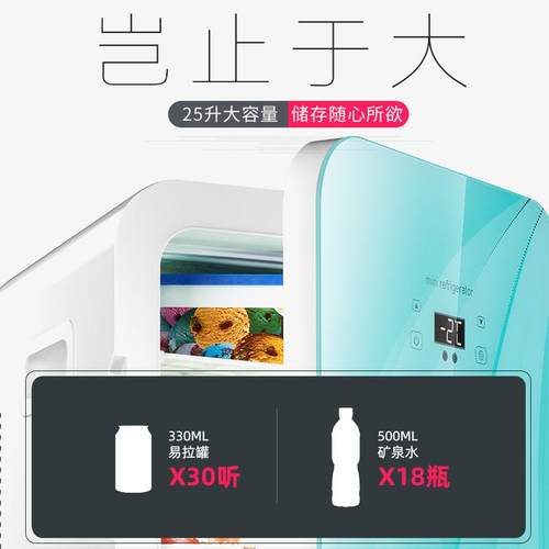 两用SA25L单门式宿舍车载家用迷你小冰箱制冷车家ST双核学生宿舍 - 图0
