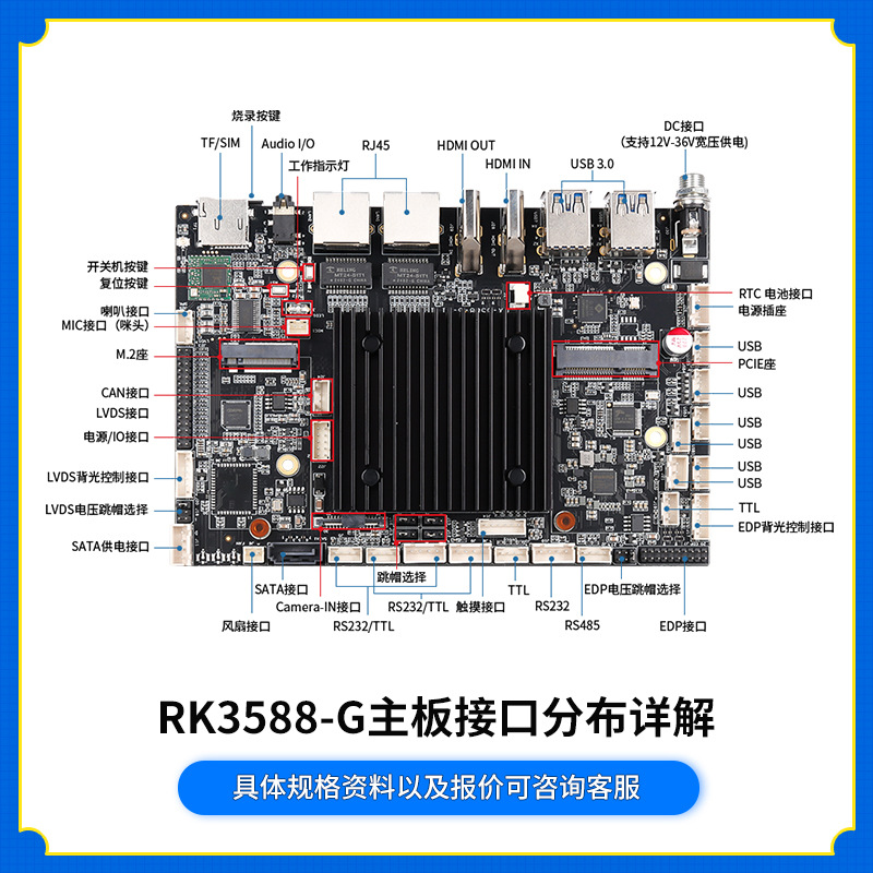 rk3588主板双网口8核嵌入式工控电脑安卓主板5G ubuntu/linux - 图3