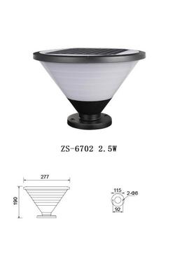 新款户外太阳能草坪灯太阳柱头灯太阳能壁灯直径200型号ZS-6701B
