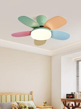 多巴胺配色儿童房护眼风扇灯新款主卧室房间吊扇灯一体式电扇灯