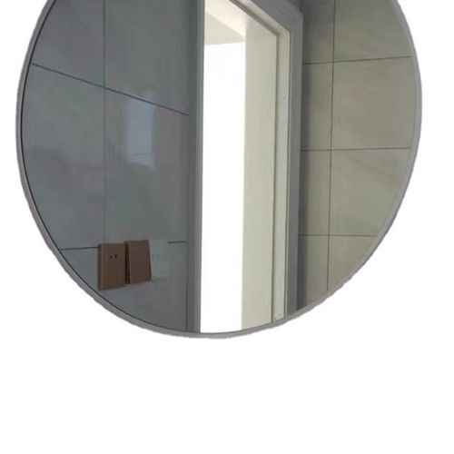 卫生间镜子免打孔挂墙式厕所洗漱台浴室贴墙壁挂玻璃圆镜 - 图2