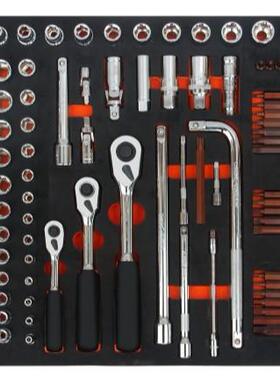 工厂直销158件手动工具套装工具车3层抽屉加双开门柜