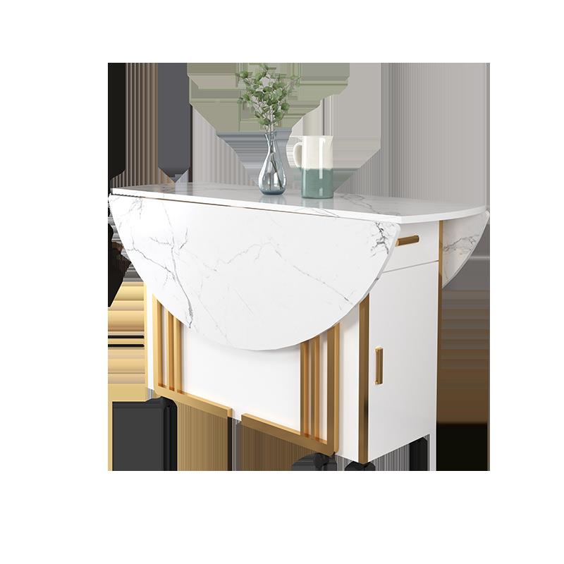 轻奢能折叠餐功桌人椅组合家用67862744多小户型移动伸缩台圆桌10 - 图3