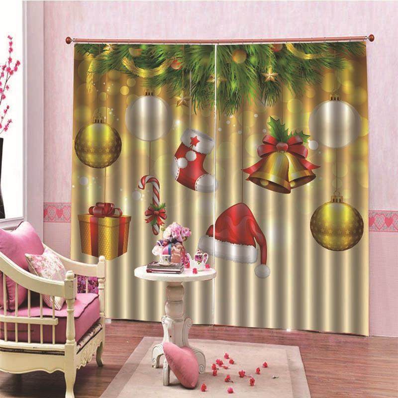 马逊欧美圣诞亚款窗帘薄客厅卧室厅背客布遮光c景hrist94550mas,淘宝优惠券,粉丝福利购,淘宝优惠卷