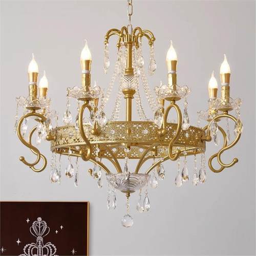 新款蜡烛吊灯美式复古吊灯客厅灯法式复古吊灯具客厅卧室餐厅吊灯 - 图0