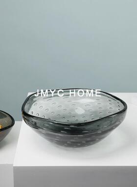 现代简约玻璃水果果盘盆桌面软饰品摆件客UZV厅茶纳几餐桌托盘装