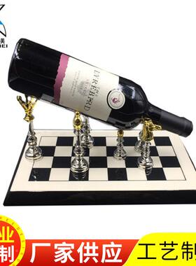样板软装饰品式酒装饰房柜品红酒架创意欧实用摆件013金属工艺品