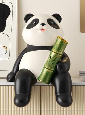 熊猫关吊脚坐姿电视房柜摆件家居厅客入户玄酒柜儿童书CRCH0258柜
