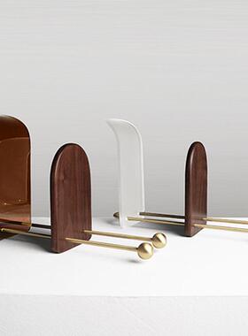 软现代轻奢亚克金属书WCT立书架书档书房桌面收纳架力摆件装夹饰