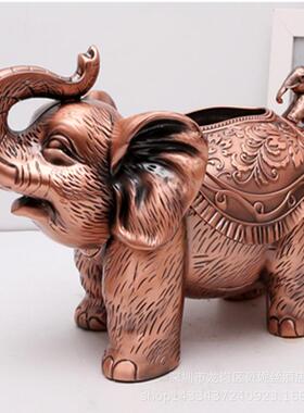 创大象纸巾意纸纸巾盒泰国大象巾款抽纸盒家用高档工艺品摆件居锌