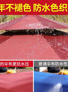 户外遮阳伞庭院伞露台花园大太阳伞室外摆摊太阳能带LED灯罗马伞