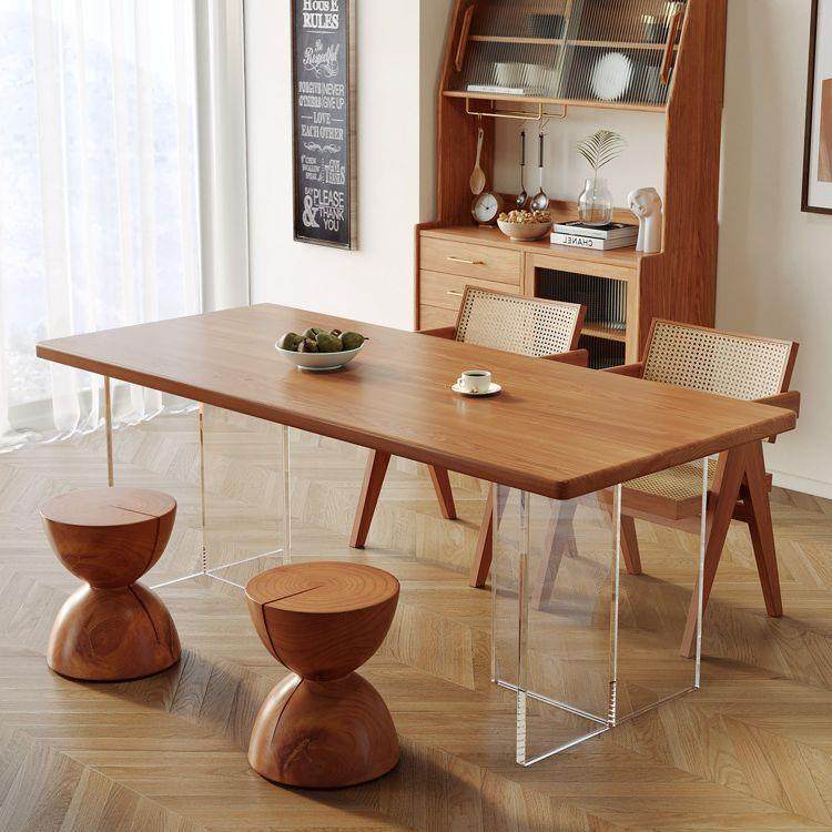 实木餐桌椅组合亚克力悬浮桌北欧白蜡木餐桌原木桌子长方形吃饭桌,淘宝优惠券,粉丝福利购,淘宝优惠卷