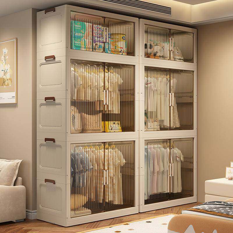 折叠式衣物收纳柜家用简易衣柜双开门塑料柜子卧室房间婴儿储物柜,淘宝优惠券,粉丝福利购,淘宝优惠卷