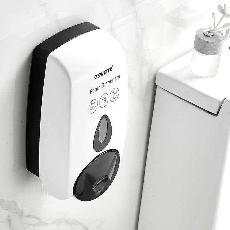 酒店卫生间按压式泡沫皂液器壁挂免打孔家用厨房厕所洗手液消毒机,淘宝优惠券,粉丝福利购,淘宝优惠卷