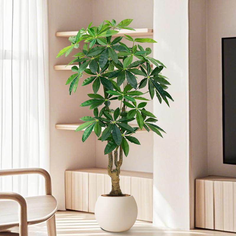 发财树高端轻奢仿真绿植盆栽大叶伞假植物室内客厅落地式装饰摆件,淘宝优惠券,粉丝福利购,淘宝优惠卷