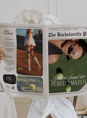 覆古手拿英文报纸ins影楼拍照道具背景家居网红服装影楼打卡布置