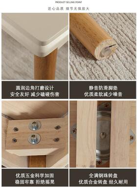 折叠餐桌小户型家用现代简约可伸缩长方形北欧实木餐桌椅组合桌子