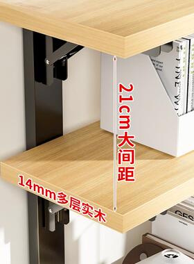 桌面置物架多层收纳实木书架子桌工位电脑桌面办公室台面文件学生