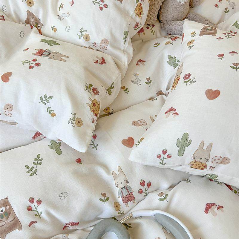 A类云感棉双层纱全棉四件套母婴级裸睡软糯床单床笠款家用宿舍床,淘宝优惠券,粉丝福利购,淘宝优惠卷